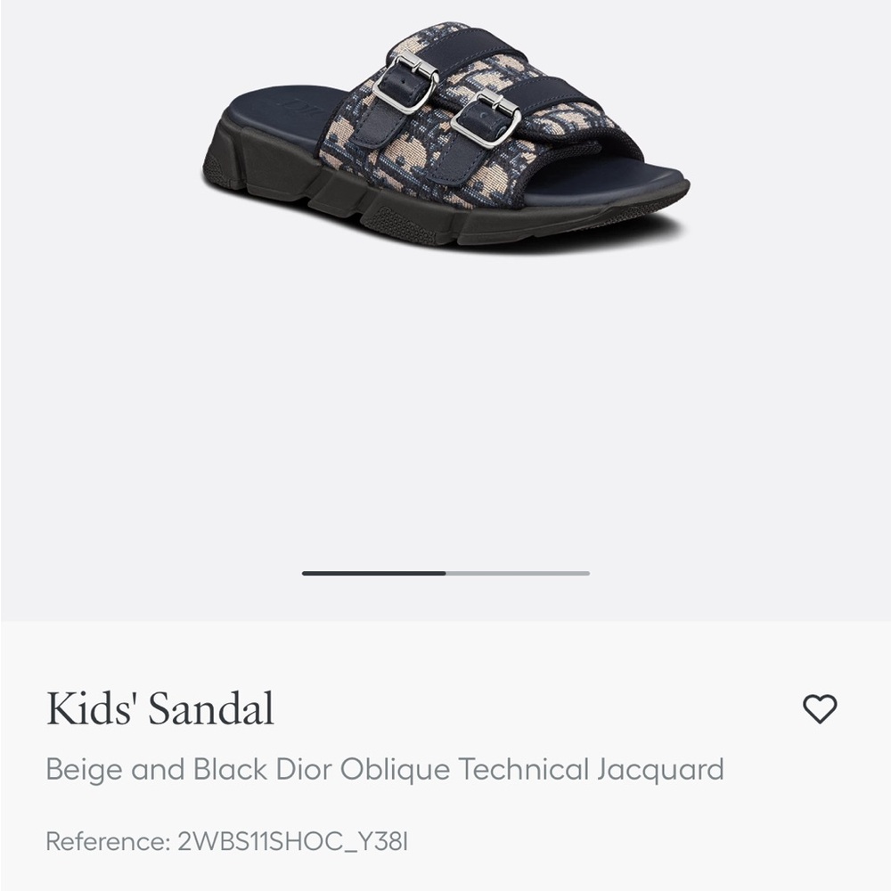 Dior Kids' Sandals - Black and Beige Jacquard